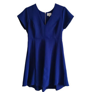 WILFRED ARITZIA Fit and Flare Skater Mini Dress Royal Cobalt Blue Women's 10